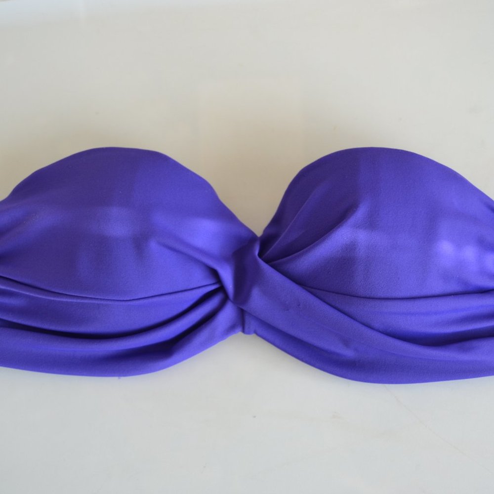 Victoria's Secret purple twist band swim TOP ONLY with inserts, no strap 34A GUC